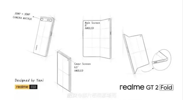 曝真我正在研发折叠屏手机 设计专利在网站上被发现-第3张图片-体育新闻