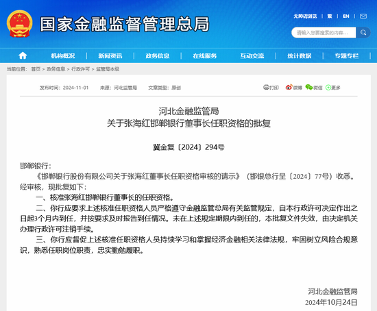 邯郸银行原行长张海红升任董事长 前董事长8月份遇刺身亡-第1张图片-体育新闻