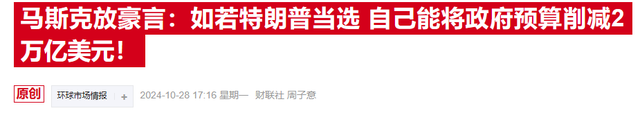 大选风暴席卷金融市场，投行开始关注马斯克“当官”的潜在影响-第1张图片-体育新闻