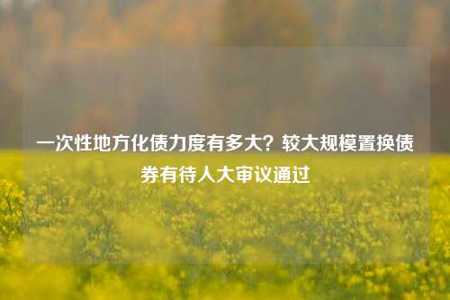 一次性地方化债力度有多大？较大规模置换债券有待人大审议通过-第1张图片-体育新闻