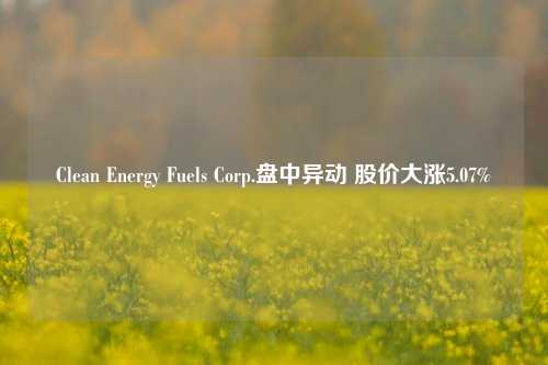 Clean Energy Fuels Corp.盘中异动 股价大涨5.07%-第1张图片-体育新闻