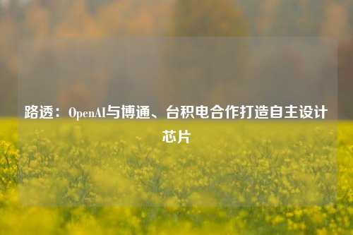 路透：OpenAI与博通、台积电合作打造自主设计芯片-第1张图片-体育新闻