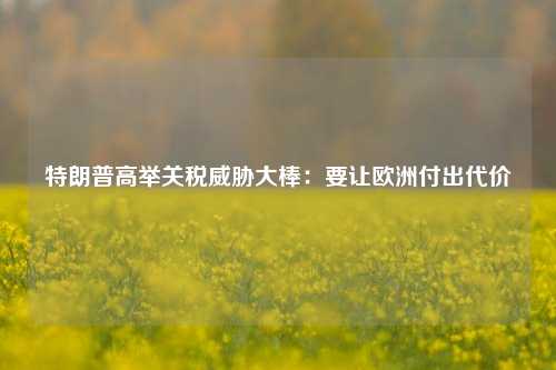 特朗普高举关税威胁大棒：要让欧洲付出代价-第1张图片-体育新闻