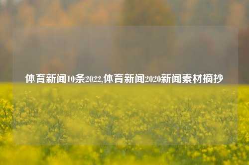 体育新闻10条2022,体育新闻2020新闻素材摘抄-第1张图片-体育新闻