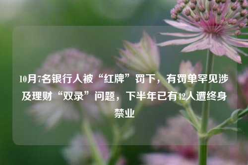 10月7名银行人被“红牌”罚下，有罚单罕见涉及理财“双录”问题，下半年已有42人遭终身禁业-第1张图片-体育新闻