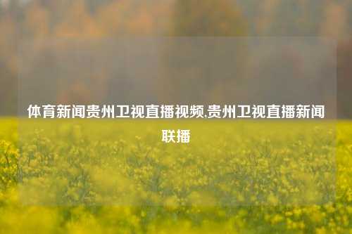 体育新闻贵州卫视直播视频,贵州卫视直播新闻联播-第1张图片-体育新闻