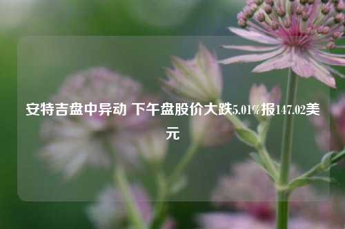 安特吉盘中异动 下午盘股价大跌5.01%报147.02美元-第1张图片-体育新闻