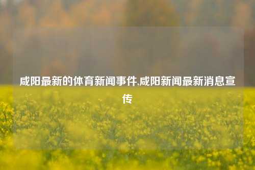 咸阳最新的体育新闻事件,咸阳新闻最新消息宣传-第1张图片-体育新闻