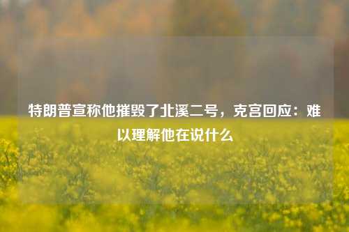 特朗普宣称他摧毁了北溪二号，克宫回应：难以理解他在说什么-第1张图片-体育新闻