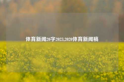 体育新闻20字2023,2020体育新闻稿-第1张图片-体育新闻