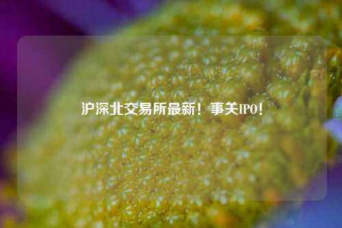 沪深北交易所最新！事关IPO！-第1张图片-体育新闻