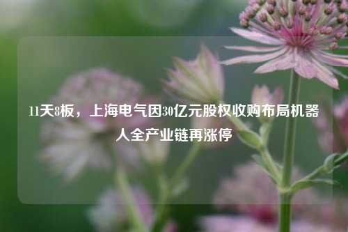 11天8板，上海电气因30亿元股权收购布局机器人全产业链再涨停-第1张图片-体育新闻