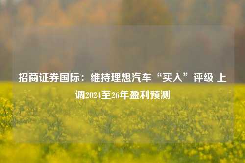 招商证券国际：维持理想汽车“买入”评级 上调2024至26年盈利预测-第1张图片-体育新闻