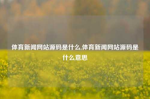 体育新闻网站源码是什么,体育新闻网站源码是什么意思-第1张图片-体育新闻