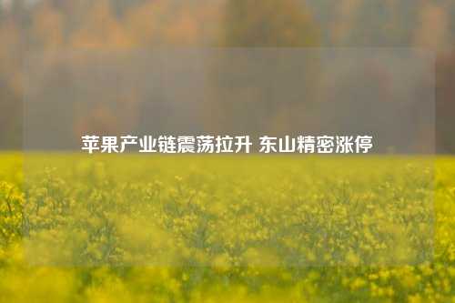 苹果产业链震荡拉升 东山精密涨停-第1张图片-体育新闻