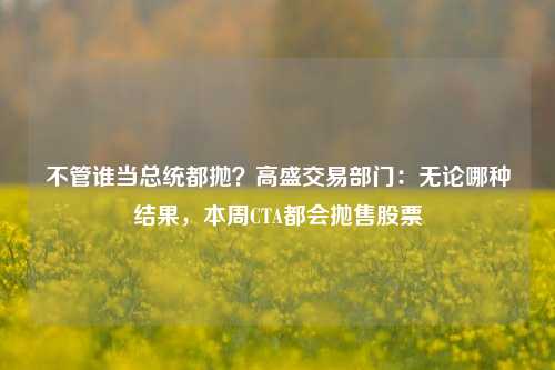 不管谁当总统都抛？高盛交易部门：无论哪种结果，本周CTA都会抛售股票-第1张图片-体育新闻