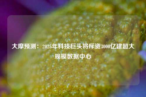 大摩预测：2025年科技巨头将斥资3000亿建超大规模数据中心-第1张图片-体育新闻