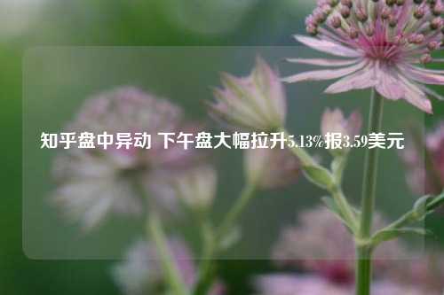 知乎盘中异动 下午盘大幅拉升5.13%报3.59美元-第1张图片-体育新闻