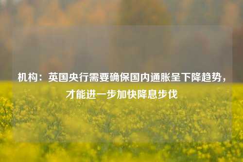 机构：英国央行需要确保国内通胀呈下降趋势，才能进一步加快降息步伐-第1张图片-体育新闻