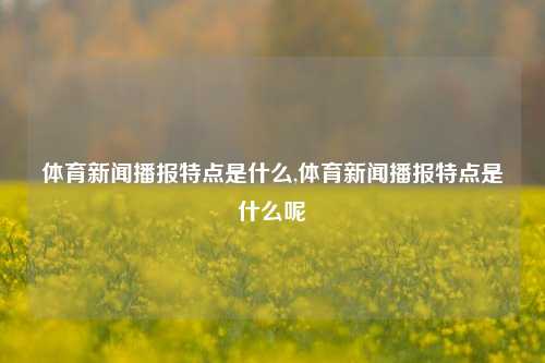 体育新闻播报特点是什么,体育新闻播报特点是什么呢-第1张图片-体育新闻