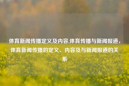 体育新闻传播定义及内容,体育传播与新闻报道，体育新闻传播的定义、内容及与新闻报道的关系-第1张图片-体育新闻