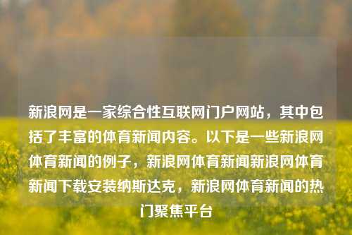 新浪网是一家综合性互联网门户网站，其中包括了丰富的体育新闻内容。以下是一些新浪网体育新闻的例子，新浪网体育新闻新浪网体育新闻下载安装纳斯达克，新浪网体育新闻的热门聚焦平台，新浪网体育新闻，综合聚焦热门体育新闻平台-第1张图片-体育新闻