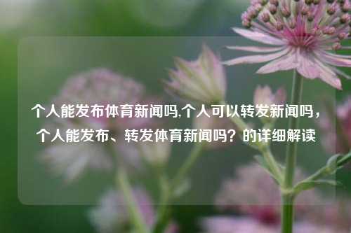 个人能发布体育新闻吗,个人可以转发新闻吗，个人能发布、转发体育新闻吗？的详细解读-第1张图片-体育新闻