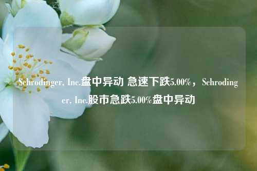 Schrodinger, Inc.盘中异动 急速下跌5.00%，Schrodinger, Inc.股市急跌5.00%盘中异动-第1张图片-体育新闻