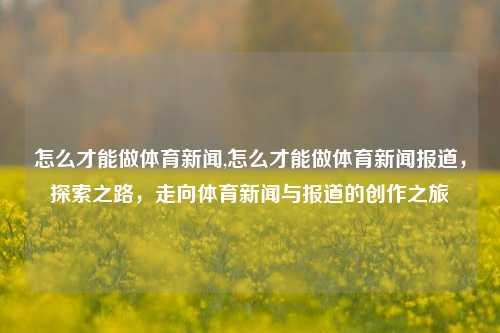 怎么才能做体育新闻,怎么才能做体育新闻报道，探索之路，走向体育新闻与报道的创作之旅-第1张图片-体育新闻