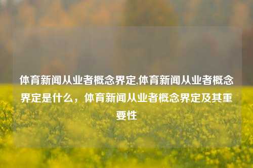 体育新闻从业者概念界定,体育新闻从业者概念界定是什么，体育新闻从业者概念界定及其重要性-第1张图片-体育新闻