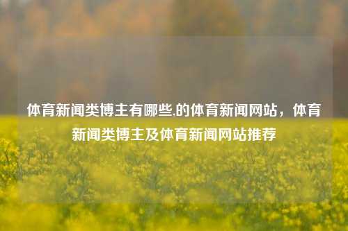 体育新闻类博主有哪些,的体育新闻网站，体育新闻类博主及体育新闻网站推荐-第1张图片-体育新闻