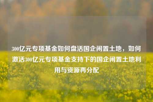 300亿元专项基金如何盘活国企闲置土地，如何激活300亿元专项基金支持下的国企闲置土地利用与资源再分配-第1张图片-体育新闻