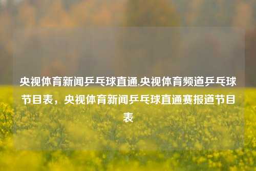 央视体育新闻乒乓球直通,央视体育频道乒乓球节目表，央视体育新闻乒乓球直通赛报道节目表-第1张图片-体育新闻