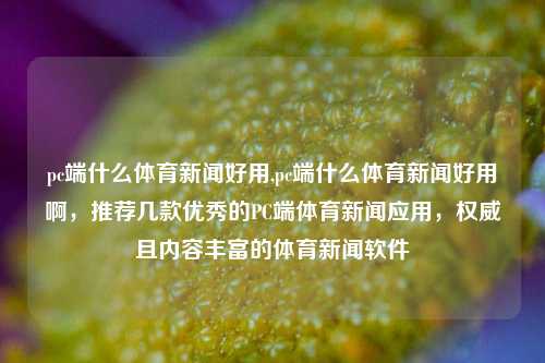 pc端什么体育新闻好用,pc端什么体育新闻好用啊，推荐几款优秀的PC端体育新闻应用，权威且内容丰富的体育新闻软件-第1张图片-体育新闻