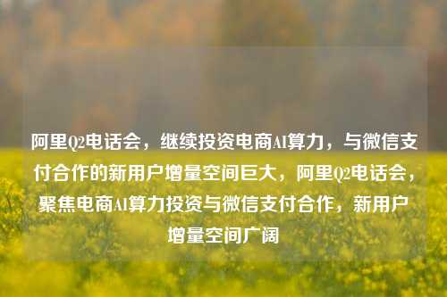 阿里Q2电话会，继续投资电商AI算力，与微信支付合作的新用户增量空间巨大，阿里Q2电话会，聚焦电商AI算力投资与微信支付合作，新用户增量空间广阔-第1张图片-体育新闻