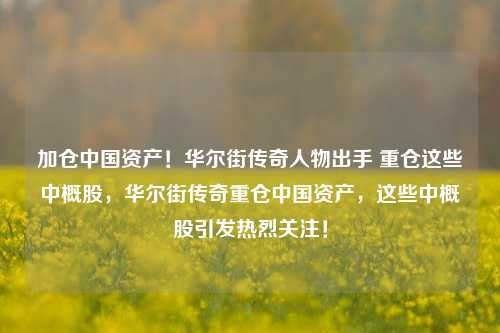 加仓中国资产！华尔街传奇人物出手 重仓这些中概股，华尔街传奇重仓中国资产，这些中概股引发热烈关注！-第1张图片-体育新闻