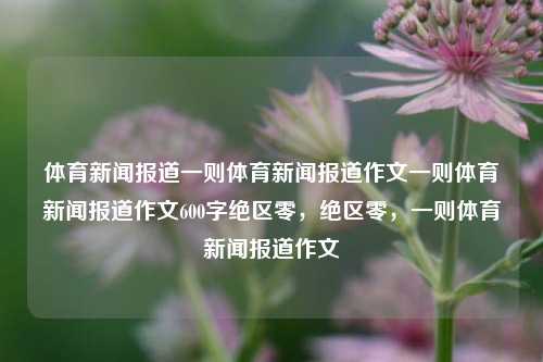 体育新闻报道一则体育新闻报道作文一则体育新闻报道作文600字绝区零，绝区零，一则体育新闻报道作文，直接描述了新闻的主要内容，突出了绝区零这一重要元素，并描绘了运动员的热血风采，同时具有一定的吸引力。希望这个标题符合你的要求。-第1张图片-体育新闻