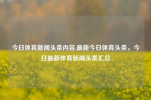 今日体育新闻头条内容,最新今日体育头条，今日最新体育新闻头条汇总-第1张图片-体育新闻