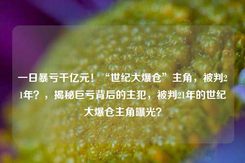 一日暴亏千亿元！“世纪大爆仓”主角，被判21年？，揭秘巨亏背后的主犯，被判21年的世纪大爆仓主角曝光？-第1张图片-体育新闻