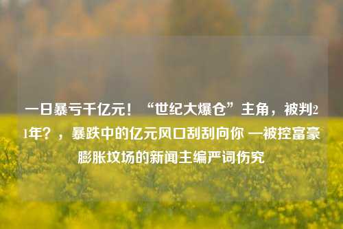 一日暴亏千亿元！“世纪大爆仓”主角，被判21年？，暴跌中的亿元风口刮刮向你 —被控富豪膨胀坟场的新闻主编严词伤究-第1张图片-体育新闻