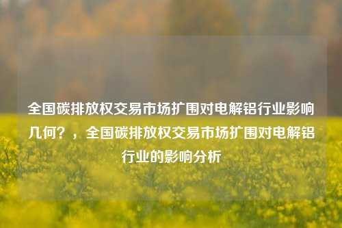 全国碳排放权交易市场扩围对电解铝行业影响几何？，全国碳排放权交易市场扩围对电解铝行业的影响分析-第1张图片-体育新闻