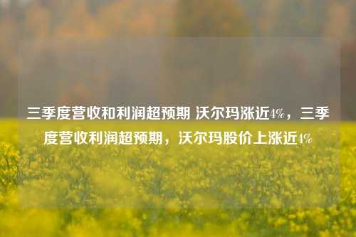 三季度营收和利润超预期 沃尔玛涨近4%，三季度营收利润超预期，沃尔玛股价上涨近4%-第1张图片-体育新闻