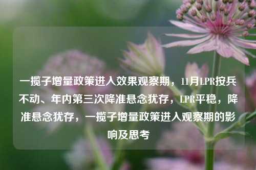 一揽子增量政策进入效果观察期，11月LPR按兵不动、年内第三次降准悬念犹存，LPR平稳，降准悬念犹存，一揽子增量政策进入观察期的影响及思考-第1张图片-体育新闻