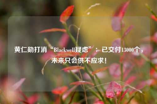 黄仁勋打消“Blackwell疑虑”：已交付13000个，未来只会供不应求！-第1张图片-体育新闻