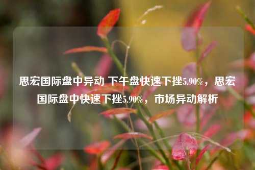 思宏国际盘中异动 下午盘快速下挫5.90%，思宏国际盘中快速下挫5.90%，市场异动解析-第1张图片-体育新闻