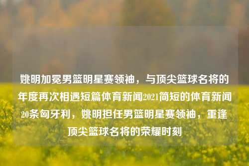 姚明加冕男篮明星赛领袖，与顶尖篮球名将的年度再次相遇短篇体育新闻2021简短的体育新闻20条匈牙利，姚明担任男篮明星赛领袖，重逢顶尖篮球名将的荣耀时刻，姚明任男篮明星领袖，辉煌重塑 群星共聚荣耀时刻-第1张图片-体育新闻