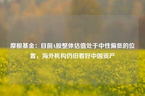 摩根基金：目前A股整体估值处于中性偏低的位置，海外机构仍旧看好中国资产-第1张图片-体育新闻