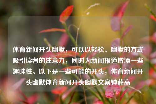 体育新闻开头幽默，可以以轻松、幽默的方式吸引读者的注意力，同时为新闻报道增添一些趣味性。以下是一些可能的开头，体育新闻开头幽默体育新闻开头幽默文案钟薛高-第1张图片-体育新闻