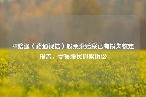 ST路通（路通视信）股票索赔案已有损失核定报告，受损股民抓紧诉讼-第1张图片-体育新闻