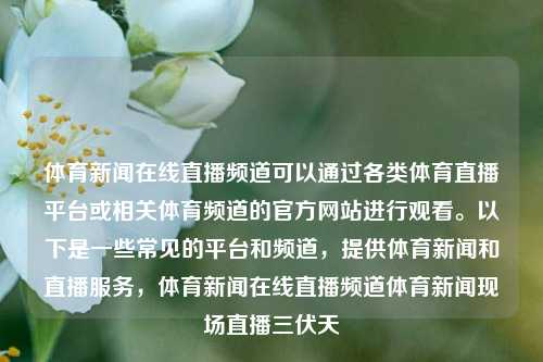 体育新闻在线直播频道可以通过各类体育直播平台或相关体育频道的官方网站进行观看。以下是一些常见的平台和频道，提供体育新闻和直播服务，体育新闻在线直播频道体育新闻现场直播三伏天-第1张图片-体育新闻